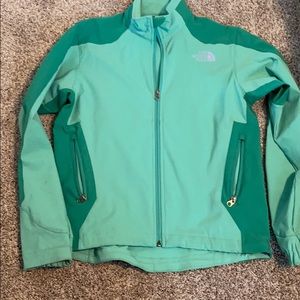 North Face green wind breaker